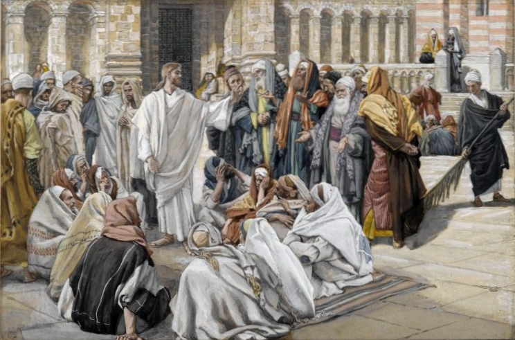 James Tissot, « Les pharisiens questionnent Jésus » (vers 1890)