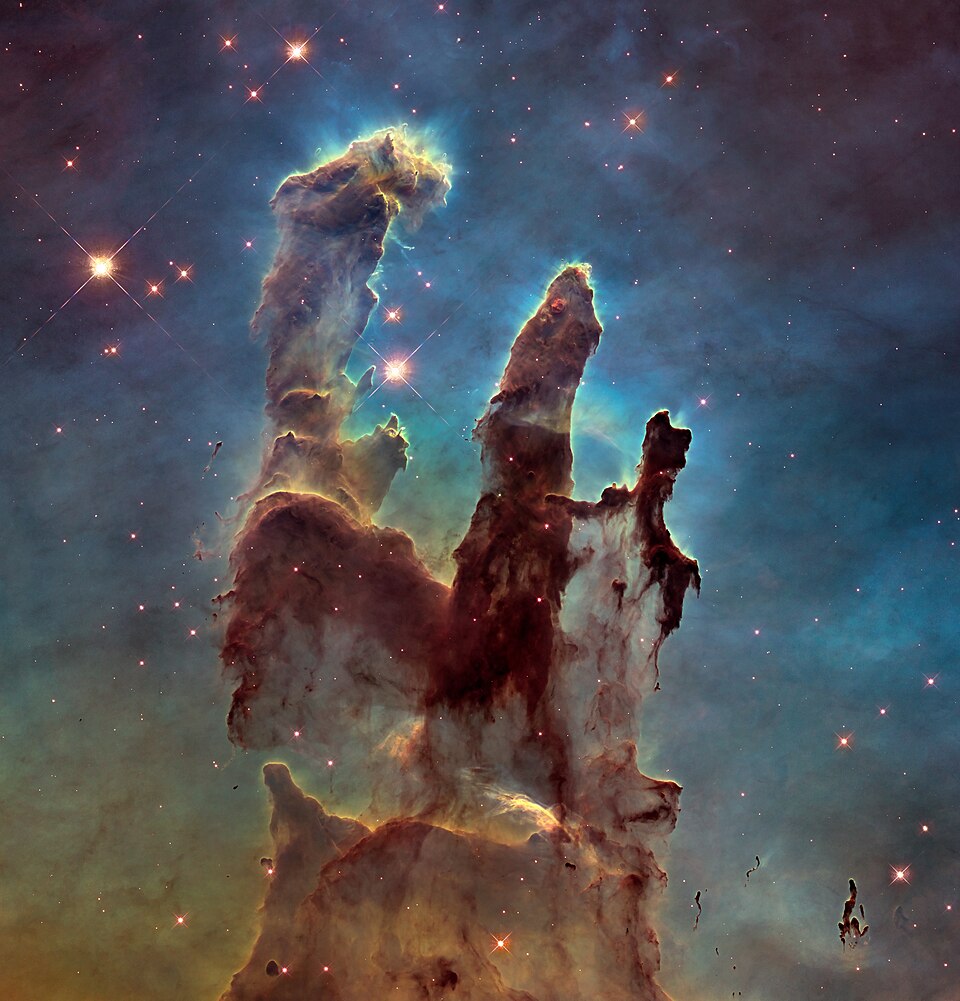 « Toute leur armée » : les Piliers de la création photographiés par le télescope Hubble (NASA, ESA, domaine public)
