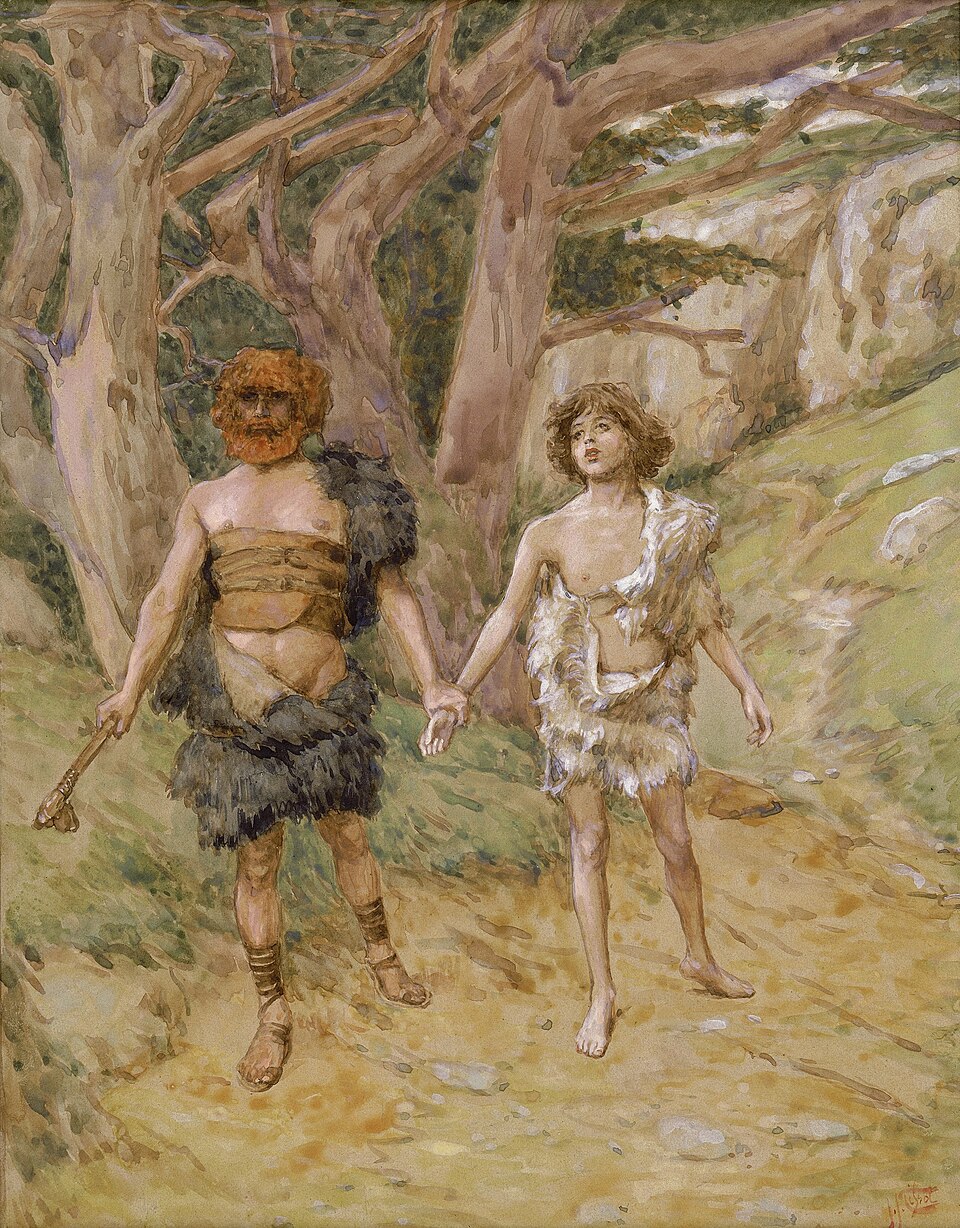Caïn entraîne Abel — James Tissot, vers 1896 (domaine public)
